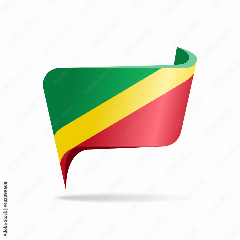 Fototapeta premium Congolese flag map pointer layout. Vector illustration.