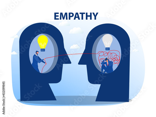 Businessman chaos with help, mental health or psychotherapy, schizophrenia concept, cognitive trap, communication or empathy, vector flat illustration