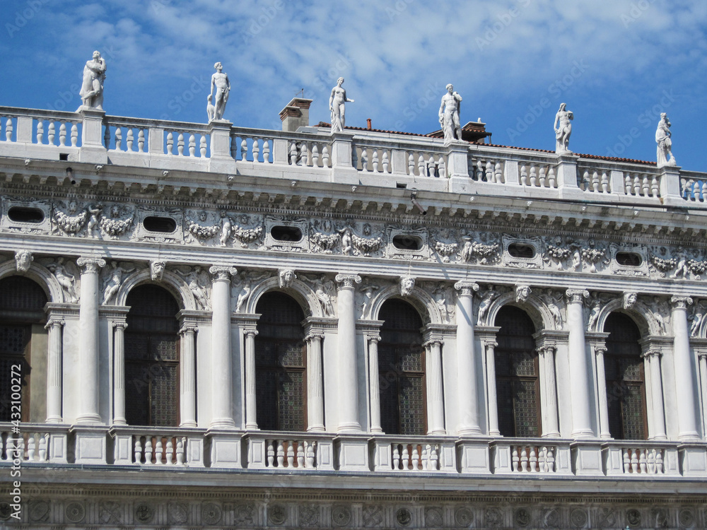 The National Library of Marciana is the largest library in Venice. Located next to St. Mark Square, opposite the Doge Palace.