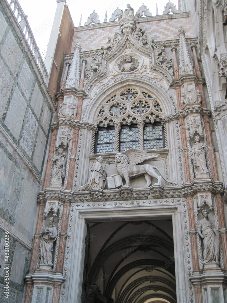 The Palace of the Doges in Venice is a great monument of Italian Gothic architecture, one of the main attractions of the city. Located in St. Mark Square next to the cathedral. 