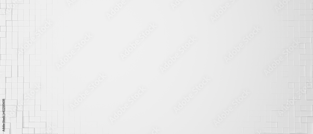 Random white cube block background wallpaper banner with copy space Random white cube block background wallpaper banner with copy space