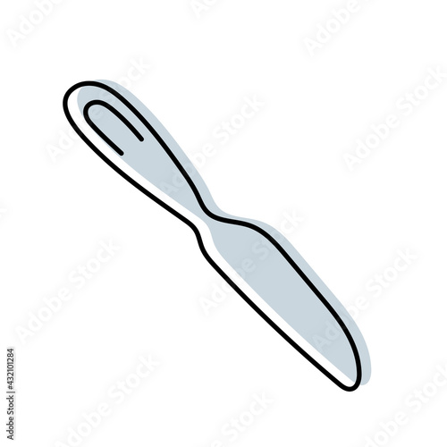 Butter knife. Kitchenware sketch. Doodle line vector kitchen utensil and tool. Cutlery illustration