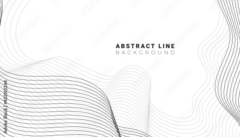 Abstract stylish design with line wave on white background for banners ...