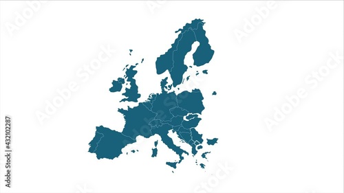 Animated cartography with bokeh in background showing the United Kingdom