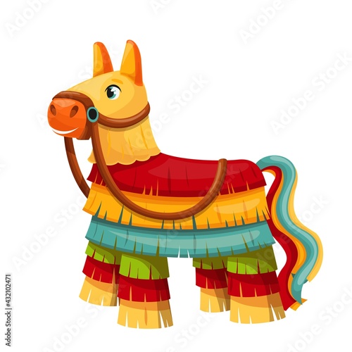 Pinata vector icon, mexican traditional festive toy.