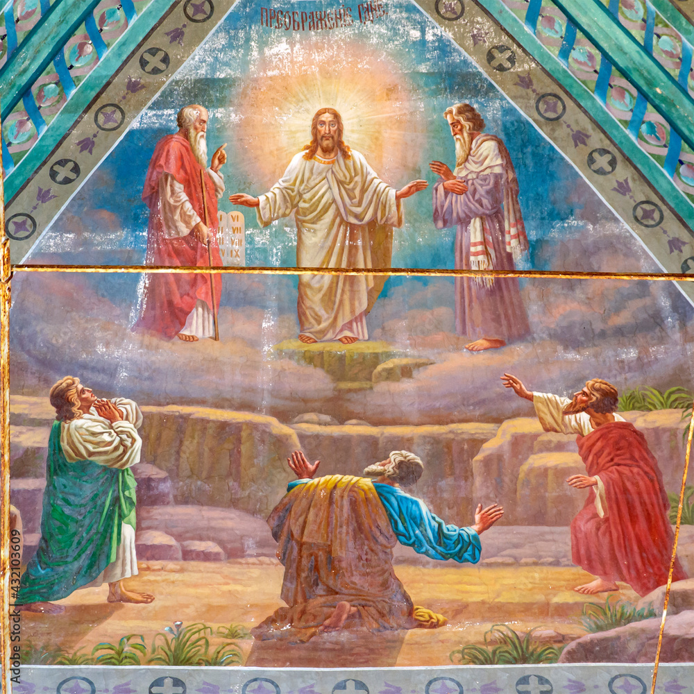Painting of the walls of an abandoned Orthodox church Painting of the walls of an abandoned Orthodox church
