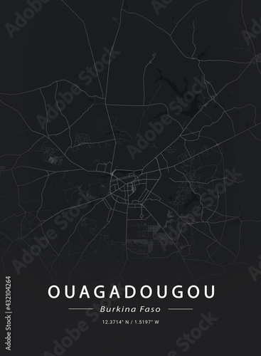 Map of Ouagadougou, Burkina Faso