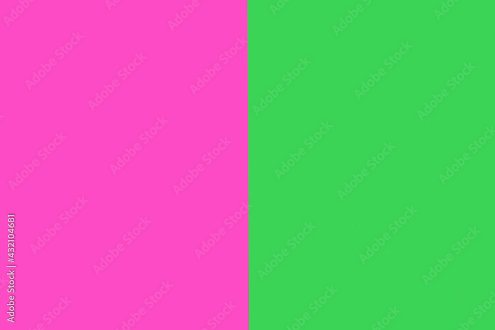Vivid background divided in half with pink and green colors Vivid background divided in half with pink and green colors