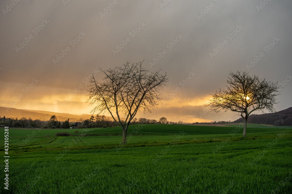 Country landscape in sunshine in Germany Country landscape in sunshine in Germany