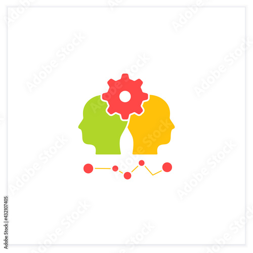 Conflict management flat icon. Conflict between two persons. Successfully handles, resolves issues sensibly and fairly. Misunderstanding concept. Vector illustration