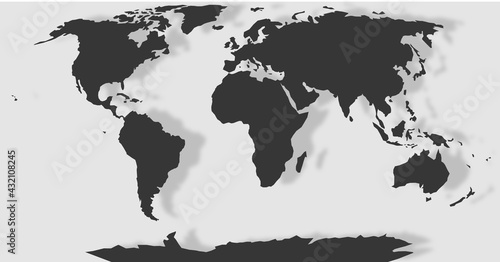 simple and standart map of the world 