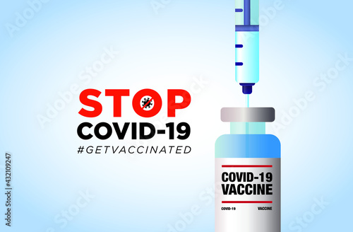 stop covid-19 vaccine icon signage