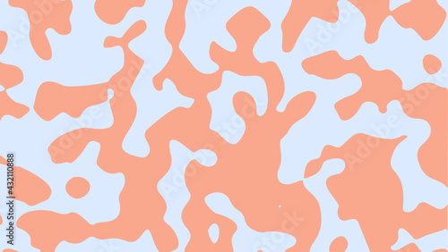 Abstract liquid background in blue and orange color. Vector illustration.