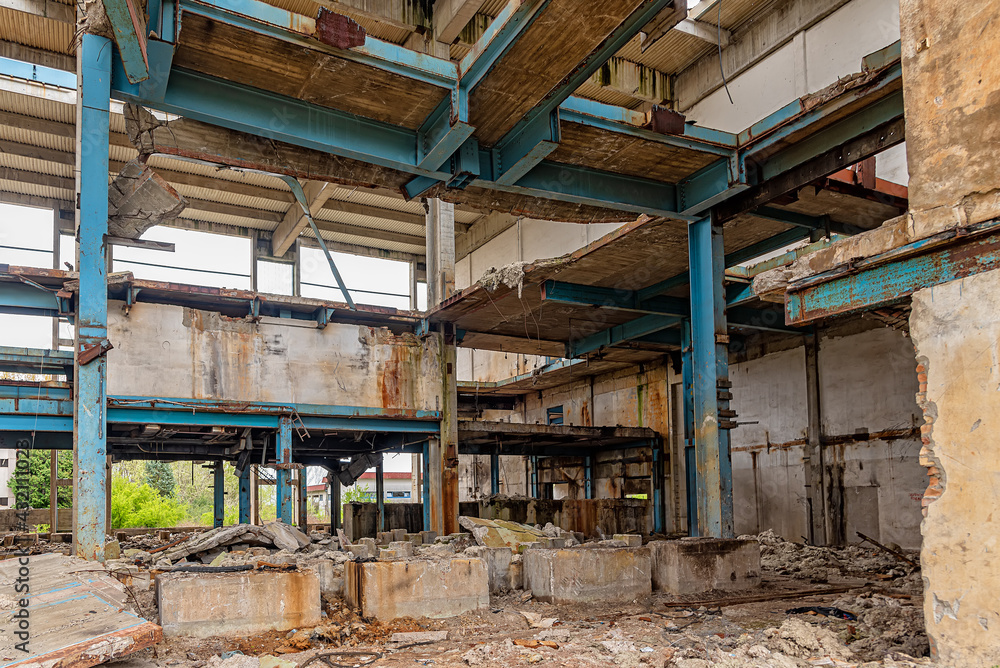 Abandoned the oldest sugar factory in Serbia. The abandoned factory buildings are in the municipality of Padinska Skela in Belgrade, Serbia.