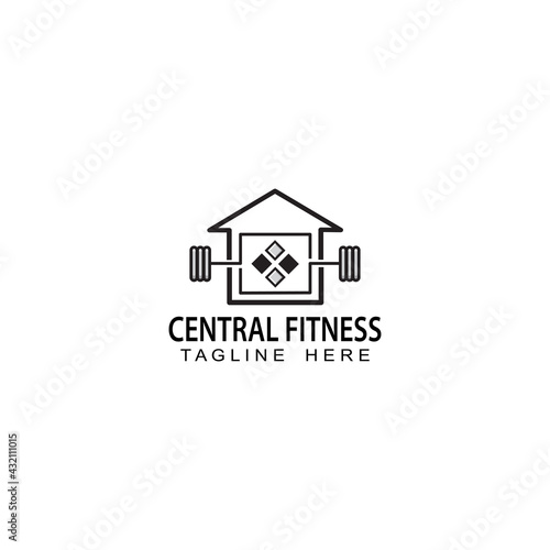 fitness central logo template design vector