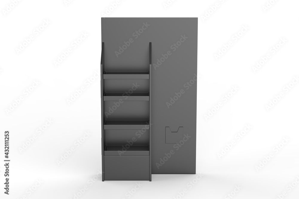 Display stand, retail display stand for product , display stands isolated on white background. 3d illustration Display stand, retail display stand for product , display stands isolated on white background. 3d illustration