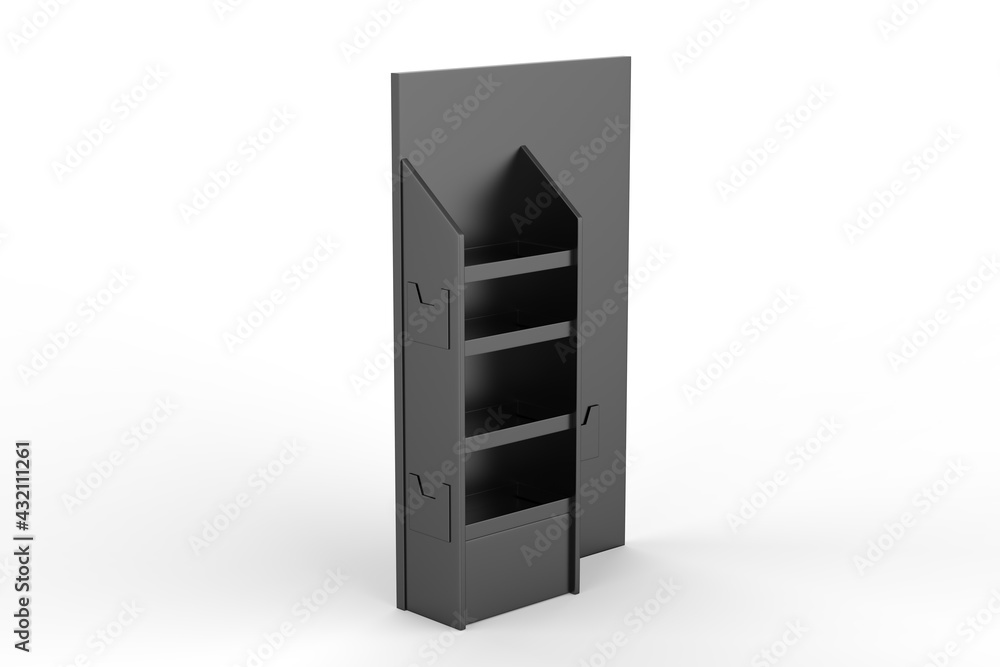 Display stand, retail display stand for product , display stands isolated on white background. 3d illustration Display stand, retail display stand for product , display stands isolated on white background. 3d illustration
