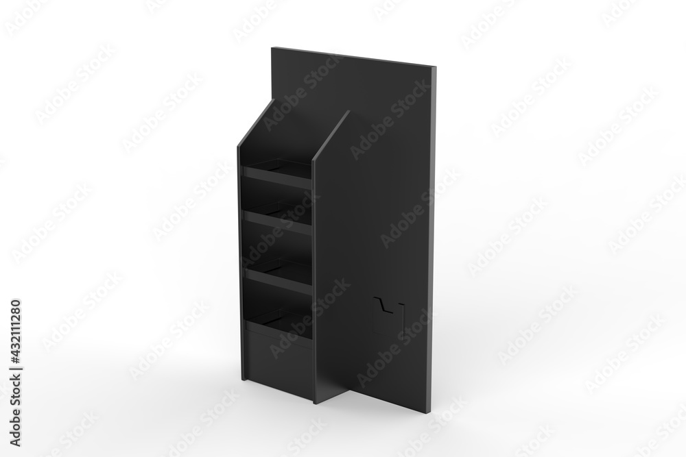 Display stand, retail display stand for product , display stands isolated on white background. 3d illustration Display stand, retail display stand for product , display stands isolated on white background. 3d illustration