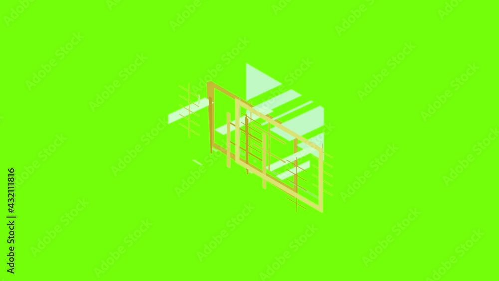 Vidéo Stock Wood window frame icon animation cartoon object on green ...