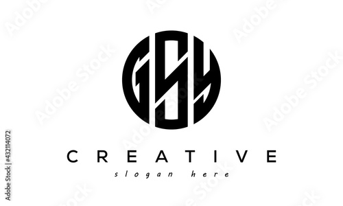 Letter GSY creative circle logo design vector photo