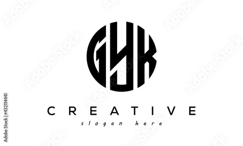 Letter GYK creative circle logo design vector photo