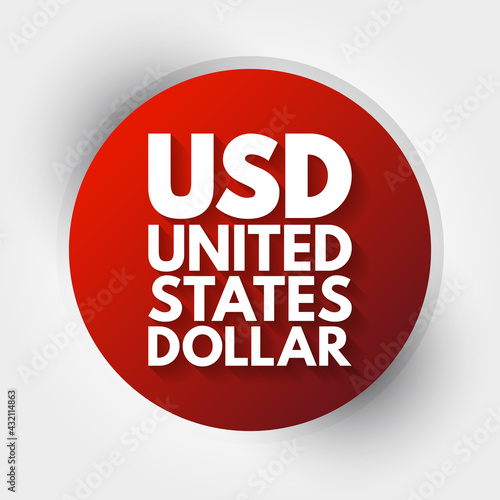 USD - United States Dollar acronym, business concept background