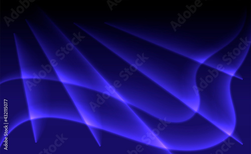Abstract design, smooth glowing lines on a dark blue background.