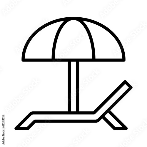 sunbathe relax free time single icon with outline style