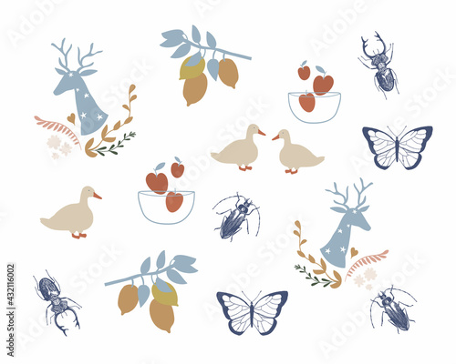 Pattern Illustration Summer Garden Motives