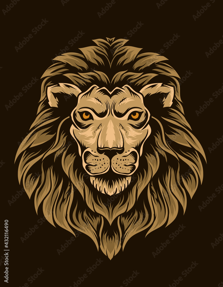 Obraz premium illustration vector isolated lion head