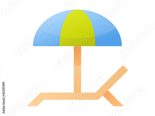 sunbathe relax free time single isolated icon with smooth style