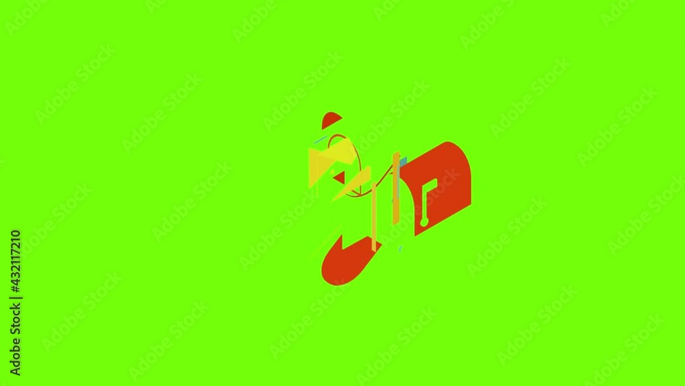 Open mailbox icon animation cartoon object on green screen background ...