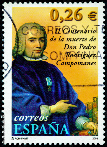 Don Pedro Rodrigues de Campomares, the first count of Campomanes, was a Spanish politician, lawyer and economist. photo