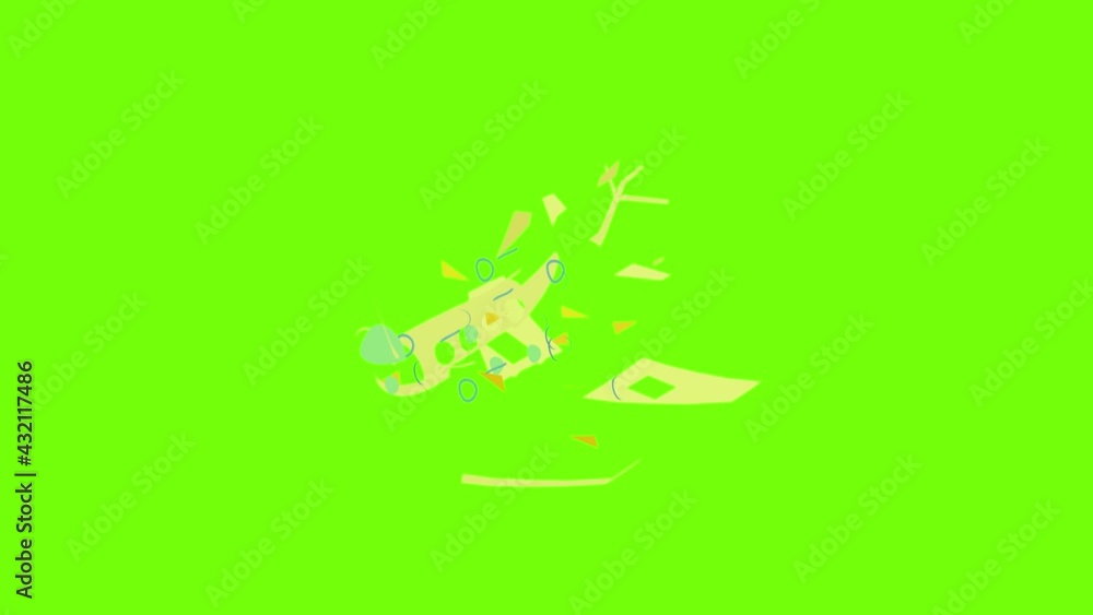 Mail plane icon animation cartoon object on green screen background Mail plane icon animation cartoon object on green screen background