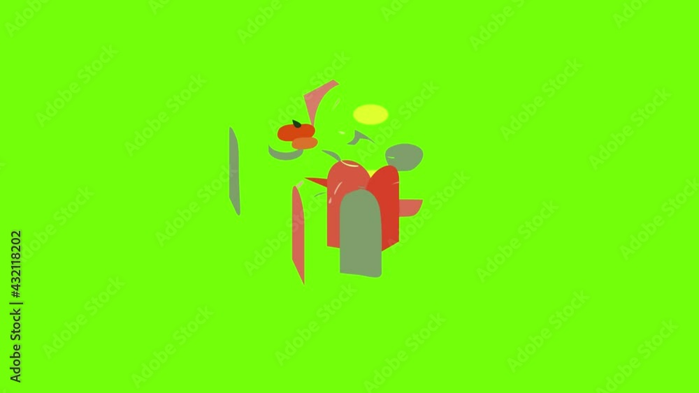 Cherry bottle perfume icon animation cartoon object on green screen background Cherry bottle perfume icon animation cartoon object on green screen background