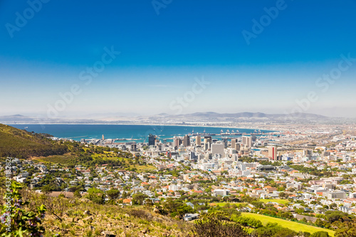 Elevated view of Cape Town Harbor Port and Central Business District