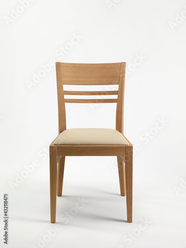 Wooden chair on a white background 
