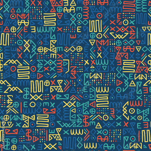 Abstract hand drawn doodle background, seamless pattern, great for textiles, banners, wallpapers, wrapping - vector design
