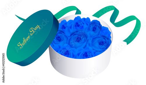 父の日　バラの花のフラワーボックス　サークルギフトボックス