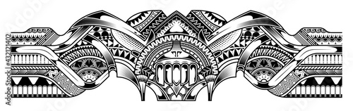 Abstract tribal art tattoo border