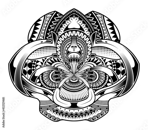 Tattoo abstract black arm template vector