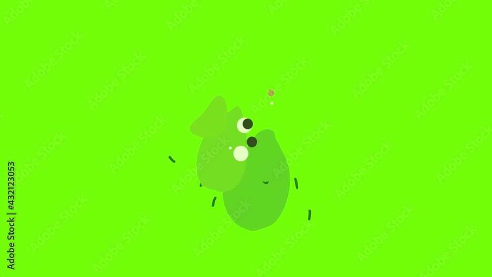 Pear icon animation cartoon object on green screen background Pear icon animation cartoon object on green screen background