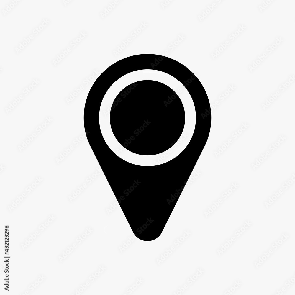 Pin Point icon. map location symbol isolated on white background. Pin Point icon. map location symbol isolated on white background.