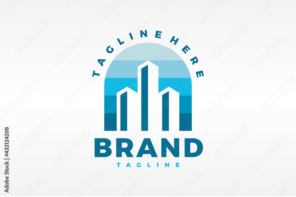 blue city building logo