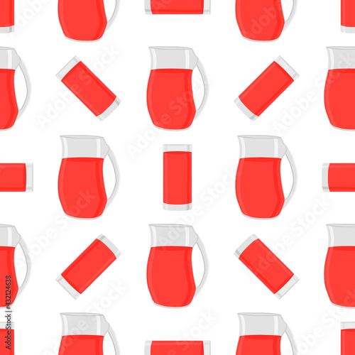 Illustration on theme colored lemonade in glass jug