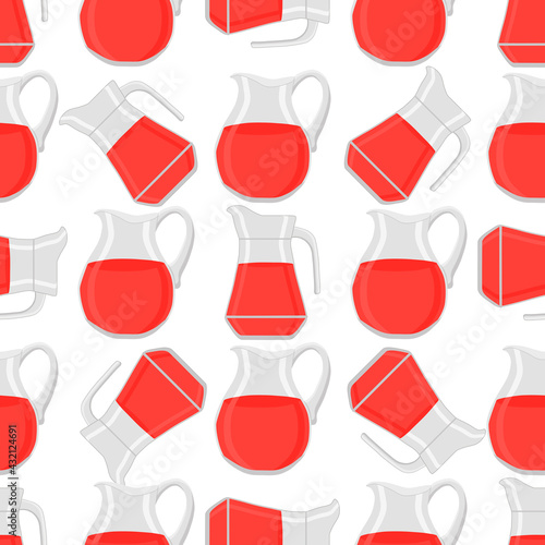 Illustration on theme big colored lemonade in glass jug