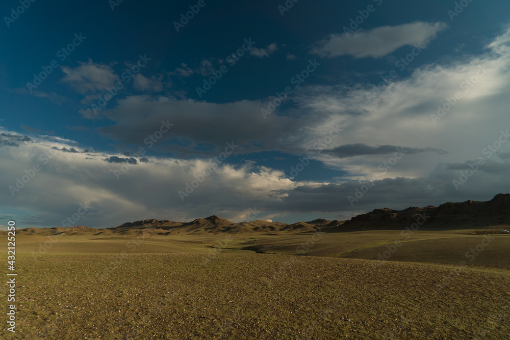 mountain plateau in Mongolia aerial view