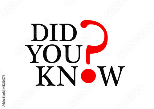 did you know sign on white background	