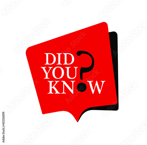 did you know sign on white background	