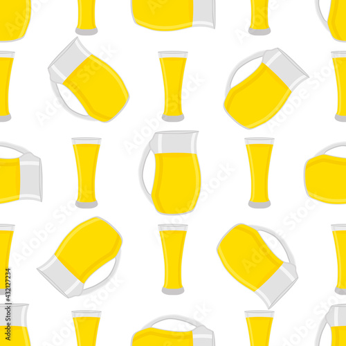 Illustration on theme colored lemonade in glass jug